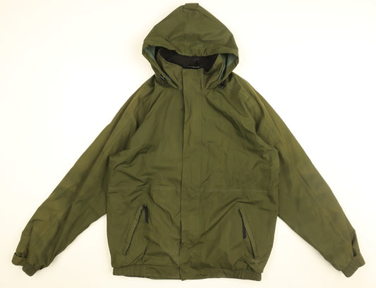 Regatta Mens Green Rain Coat Coat Size L Zip