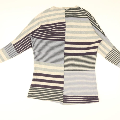 Brantree Womens Blue Striped Cotton Basic T-Shirt Size XS V-Neck