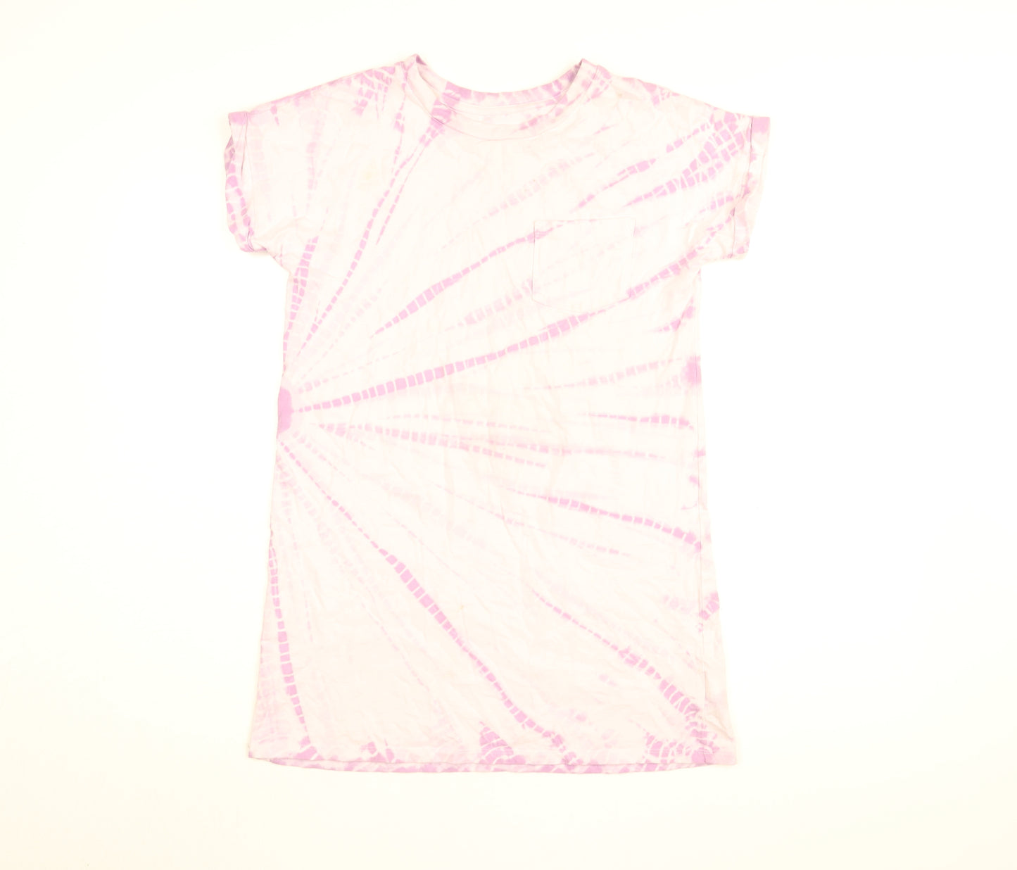 Gap Girls Purple Tie Dye Cotton Shirt Dress Size 10 Years Round Neck Pullover