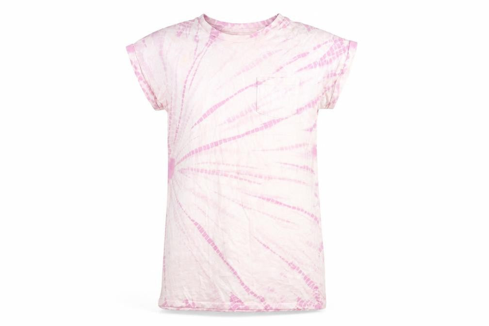 Gap Girls Purple Tie Dye Cotton Shirt Dress Size 10 Years Round Neck Pullover