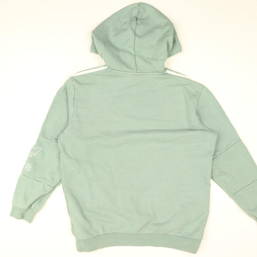 adidas Mens Green Cotton Pullover Hoodie Size L