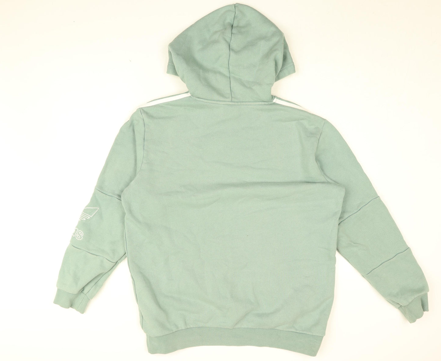 adidas Mens Green Cotton Pullover Hoodie Size L