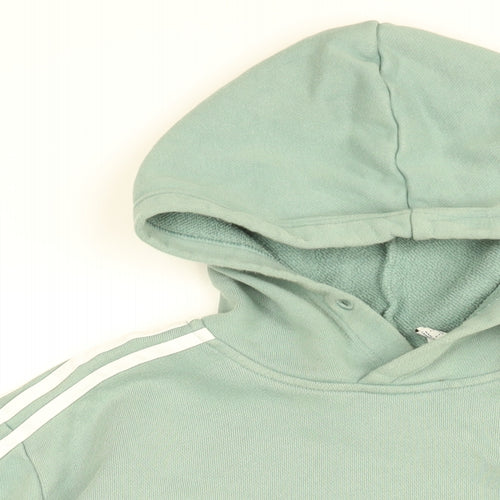 adidas Mens Green Cotton Pullover Hoodie Size L