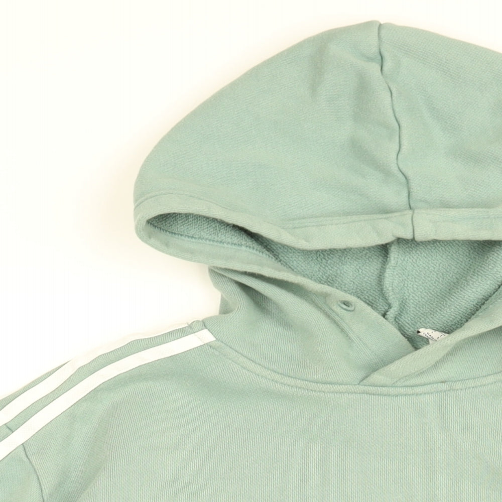 adidas Mens Green Cotton Pullover Hoodie Size L