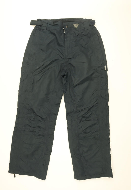 Brugi Mens Black Polyamide Snow Pants Trousers Size 34 in L31 in Regular Zip