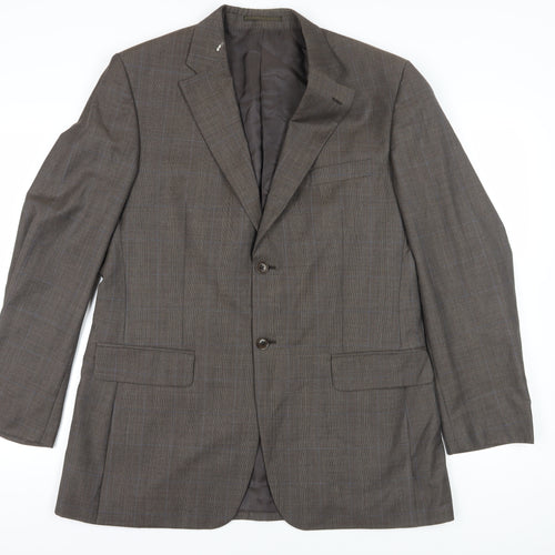Austin Reed Brown Wool Blazer 44L Check Pattern