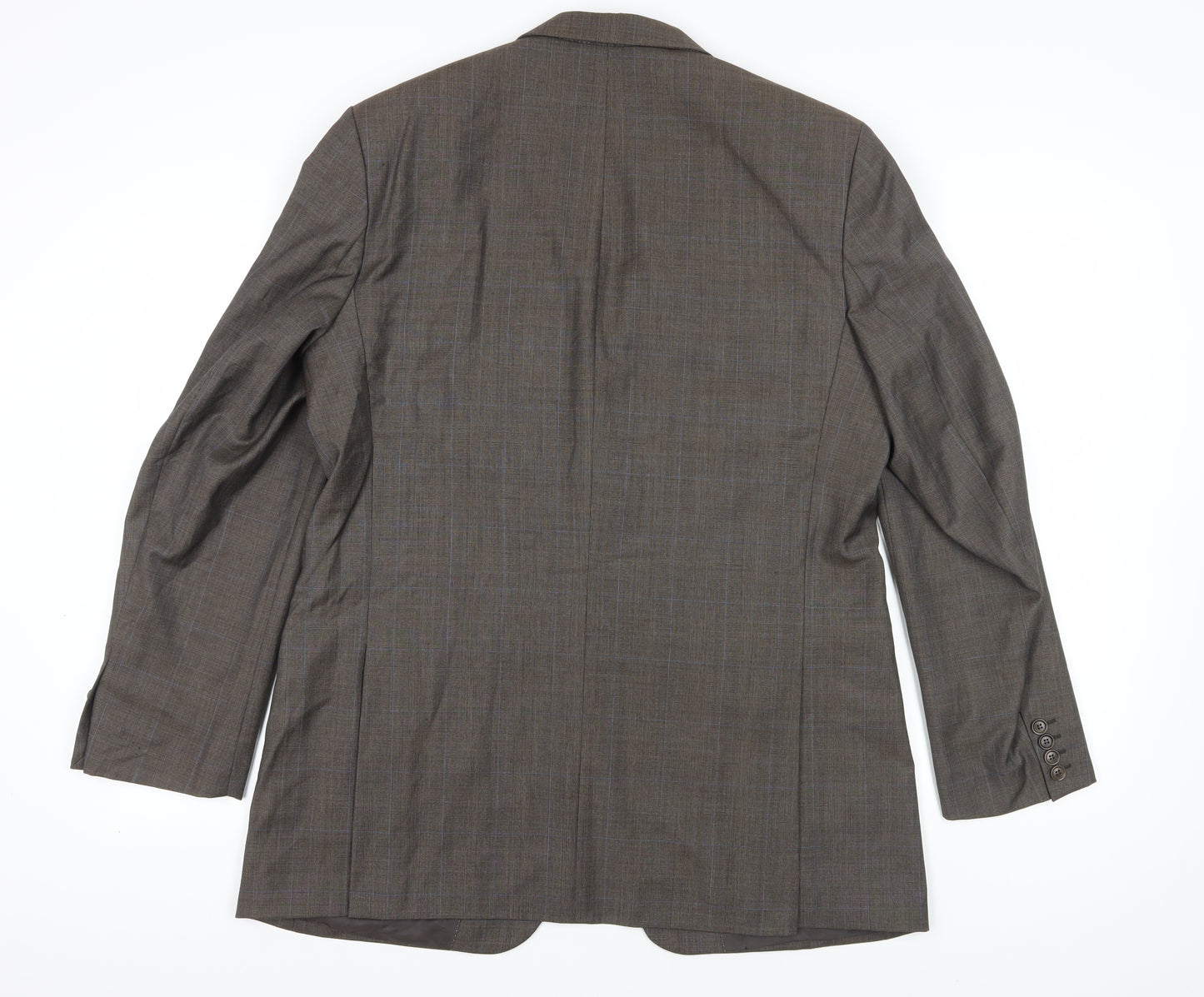 Austin Reed Brown Wool Blazer 44L Check Pattern