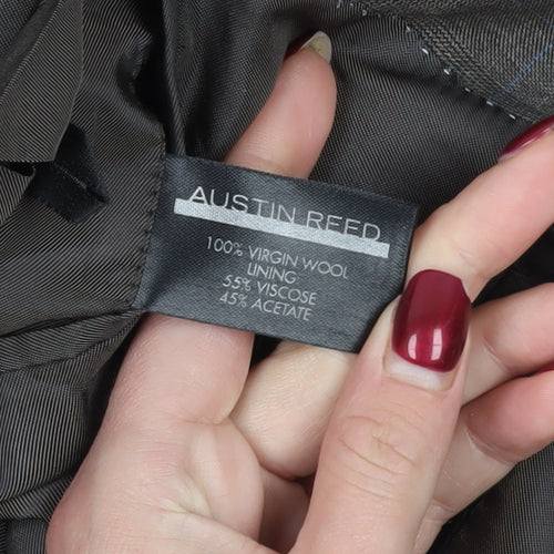 Austin Reed Brown Wool Blazer 44L Check Pattern