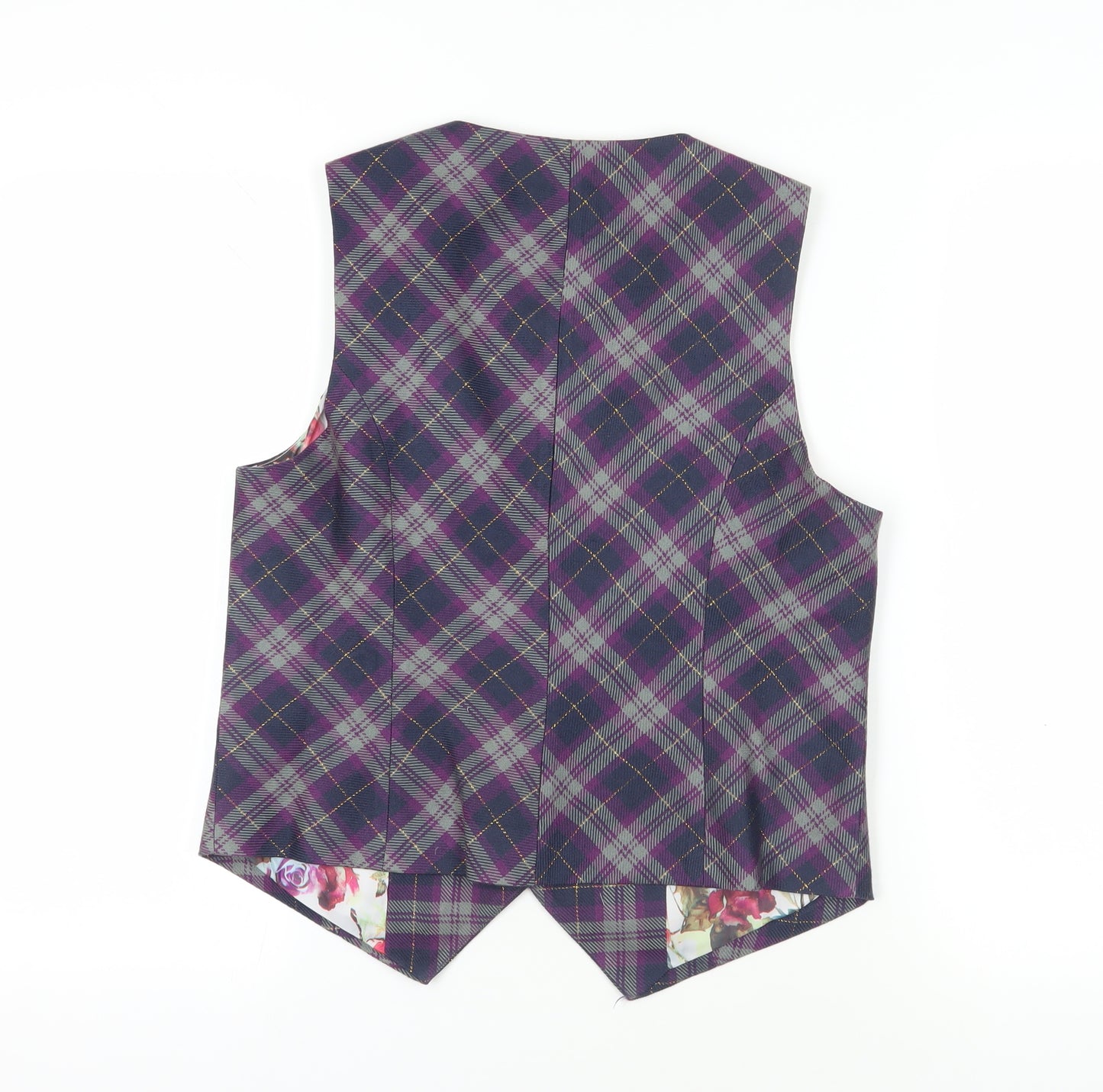 Joe Browns Women's Purple Plaid Waistcoat Size 12
