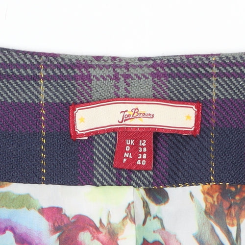 Joe Browns Women's Purple Plaid Waistcoat Size 12