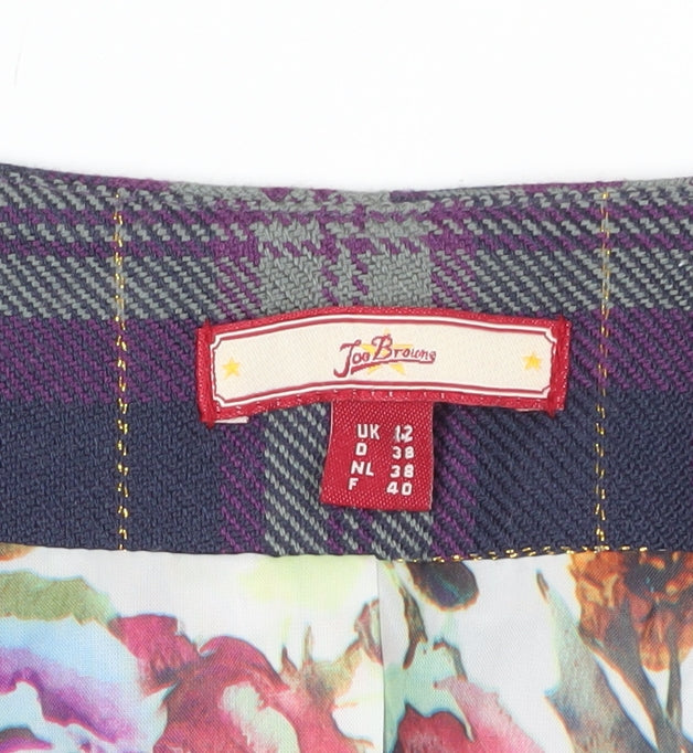 Joe Browns Women's Purple Plaid Waistcoat Size 12