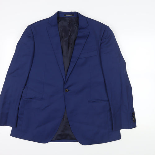 Austin Reed Blue Wool Blazer, Size 42, Single-Breasted