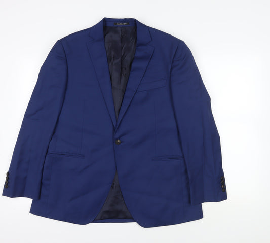 Austin Reed Blue Wool Blazer, Size 42, Single-Breasted