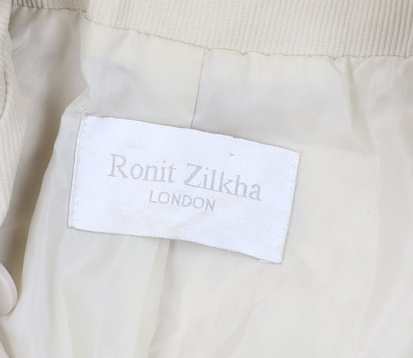 Ronit Zilkha Beige Trench Coat Size 12 Belted Classic