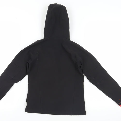 Oxylane Girls' Black Soft Shell Jacket, Size 8, Hooded
