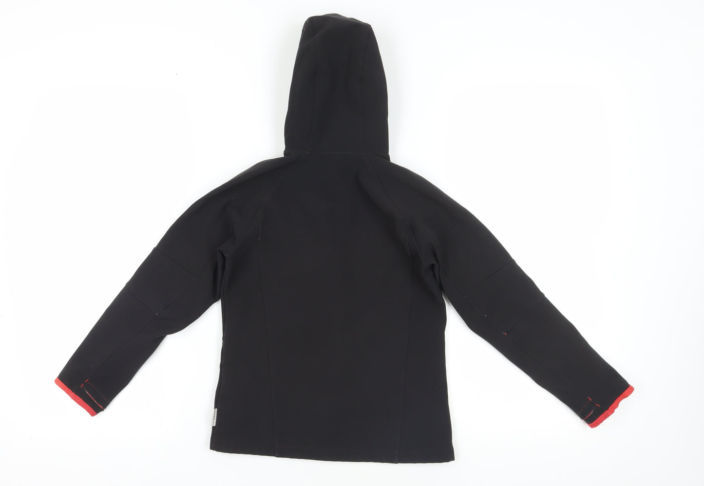 Oxylane Girls' Black Soft Shell Jacket, Size 8, Hooded