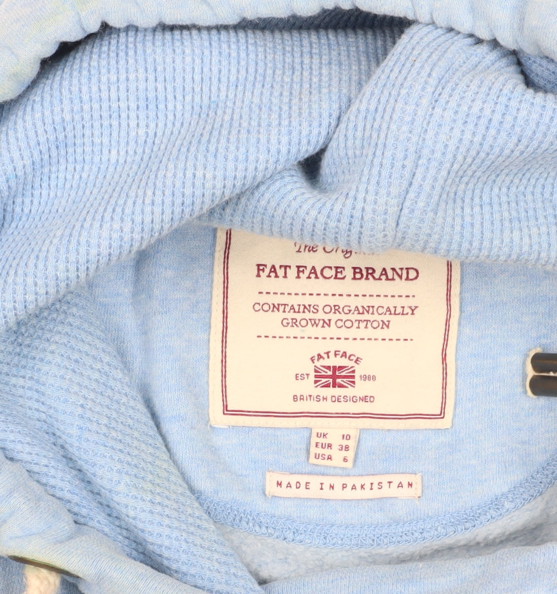 Fat Face Blue Cotton Hoodie - Size 10