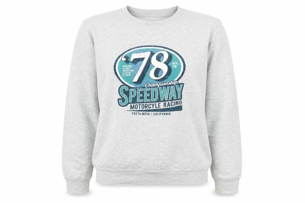 Front view of Pink Vanilla Grey S/M Motorcycle Sweatshirt