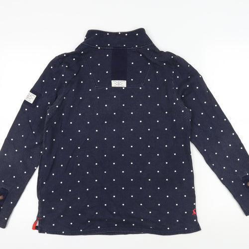 Joules Blue Polka Dot Henley Sweatshirt Medium