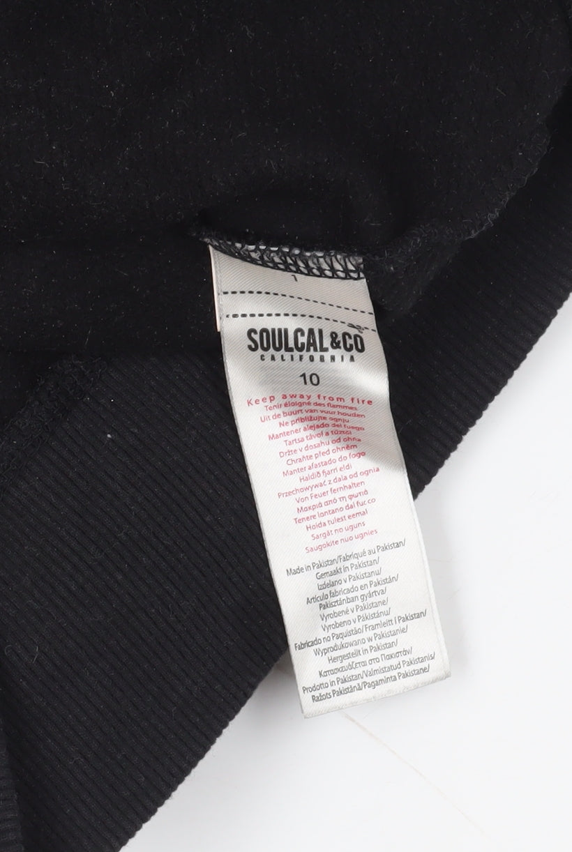 SoulCal & Co Black Full Zip Hoodie, Size M, Hooded