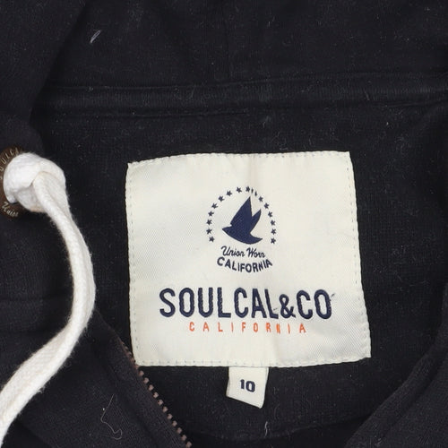 SoulCal & Co Black Full Zip Hoodie, Size M, Hooded