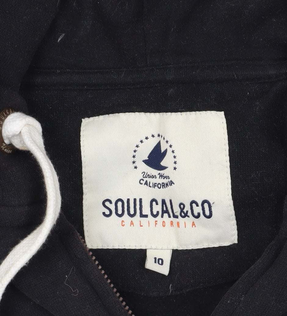 SoulCal & Co Black Full Zip Hoodie, Size M, Hooded