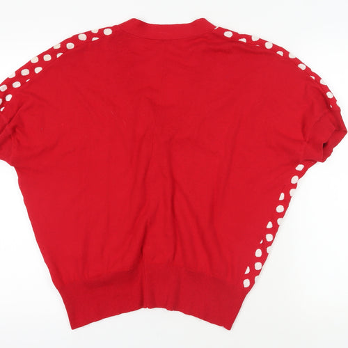 Sweewë Red Polka Dot Cotton Cardigan M