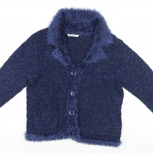 Elizabeth Scott Blue Knit Cardigan M