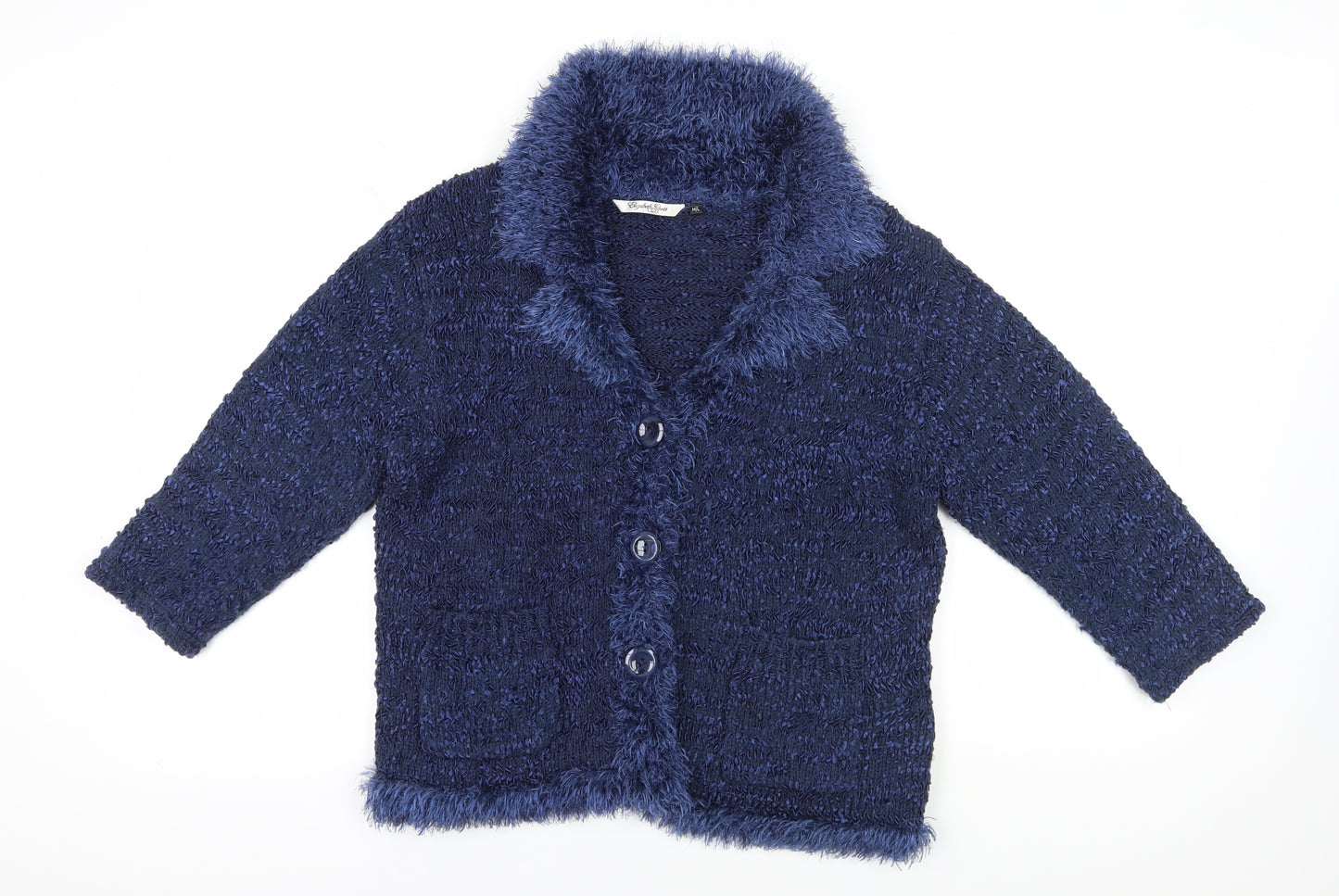 Elizabeth Scott Blue Knit Cardigan M