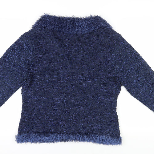 Elizabeth Scott Blue Knit Cardigan M