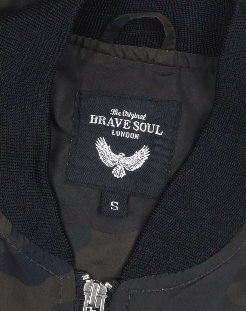 Brave Soul Camo Bomber Jacket - Small