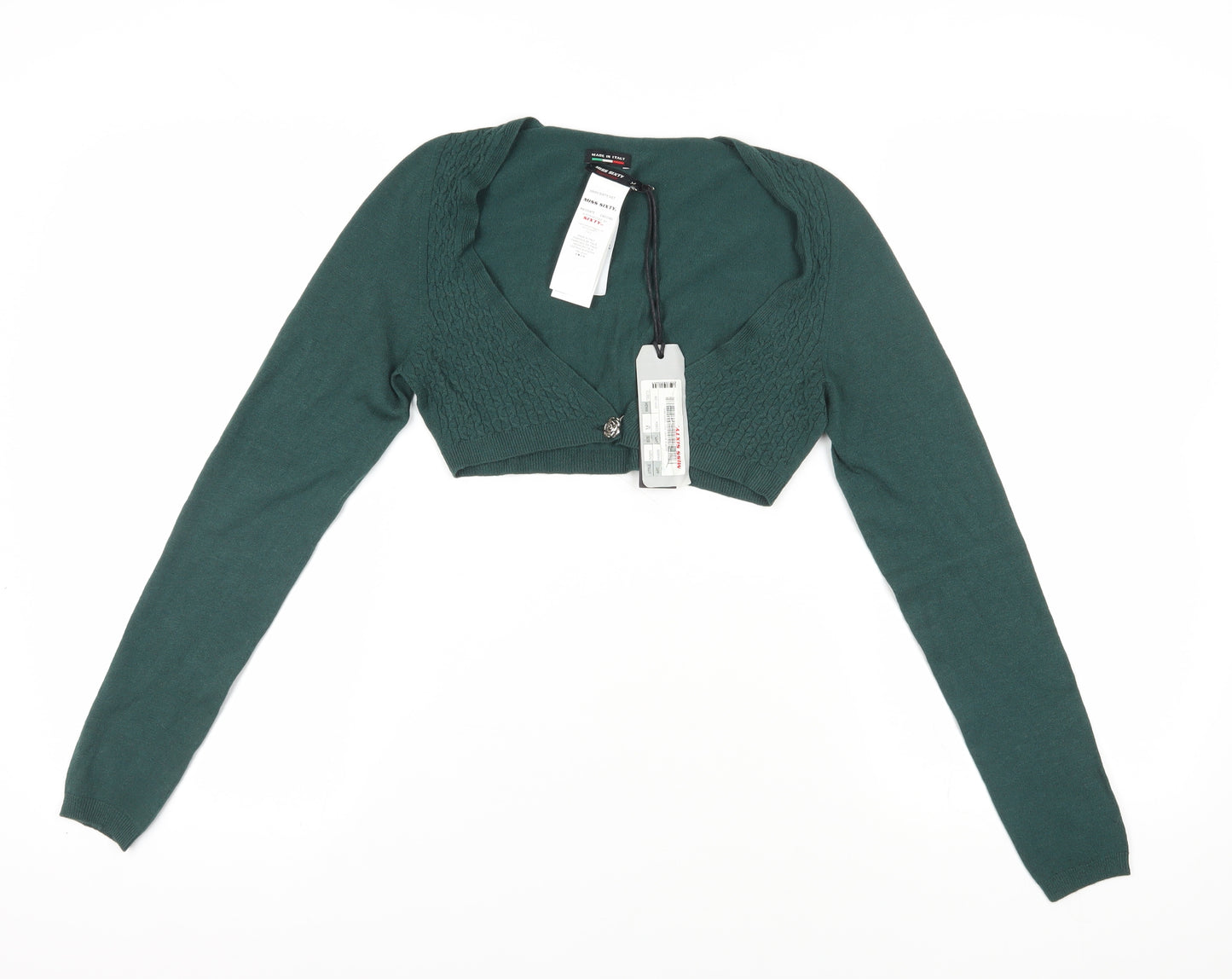 Miss Sixty Green V-Neck Shrug, M, New with Tags