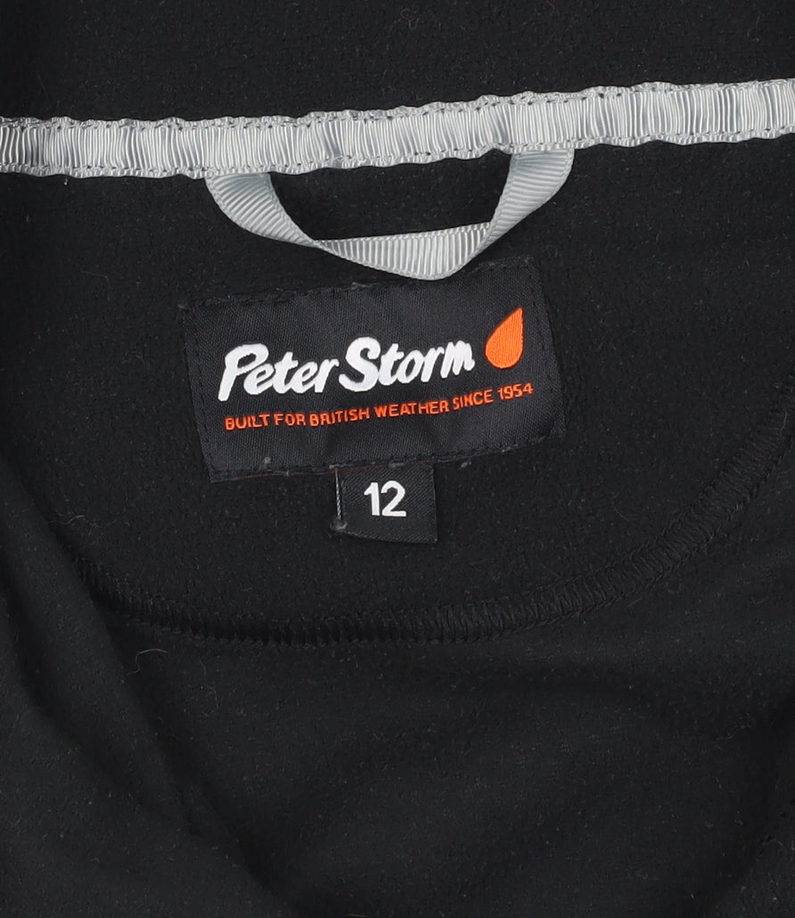 Peter Storm Black Henley Fleece Sweatshirt Size 12