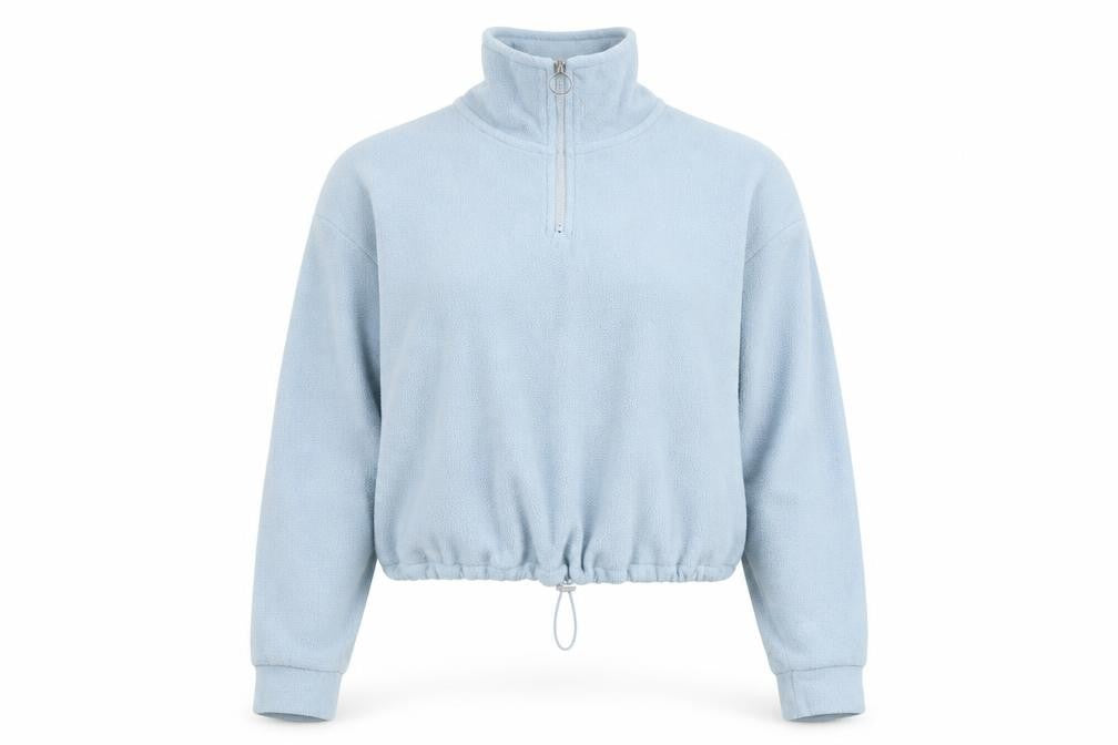 Brave Soul Light Blue Fleece 1/4 Zip Women's Jumper S