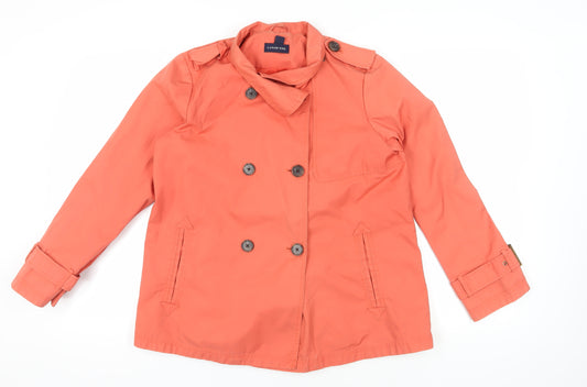 Lands' End Orange Trench Coat - Petites Medium