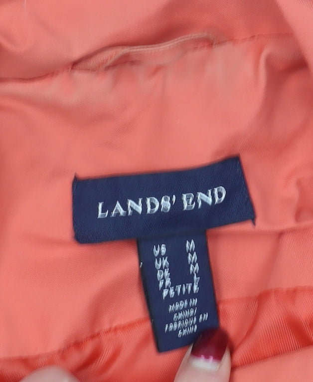 Lands' End Orange Trench Coat - Petites Medium