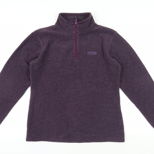 Regatta Purple Striped 1/4 Zip Pullover UK 10