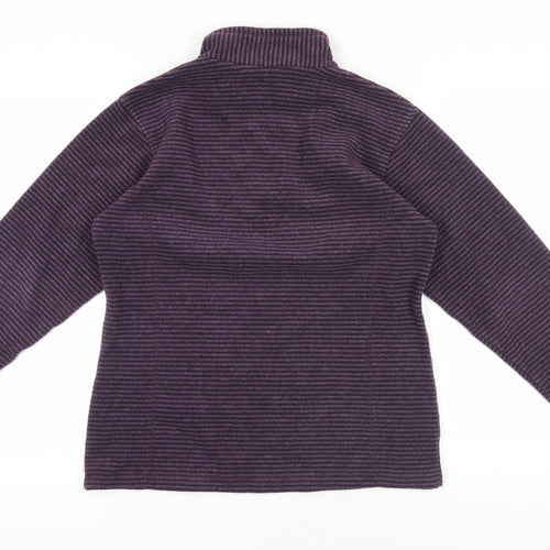 Regatta Purple Striped 1/4 Zip Pullover UK 10