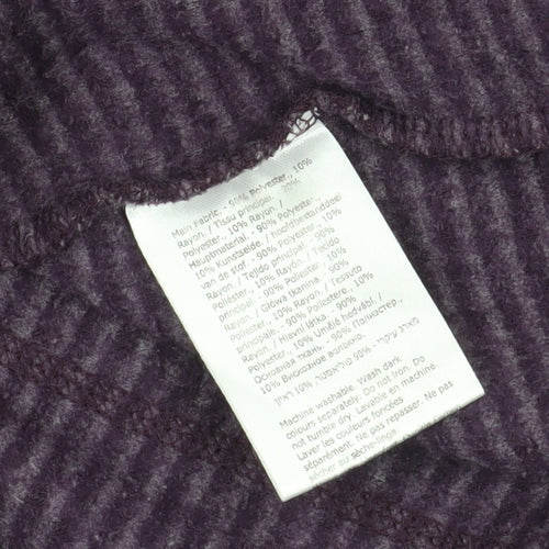 Regatta Purple Striped 1/4 Zip Pullover UK 10