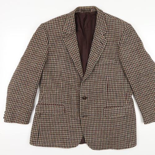 Marks and Spencer 42S Brown Check Wool Blazer