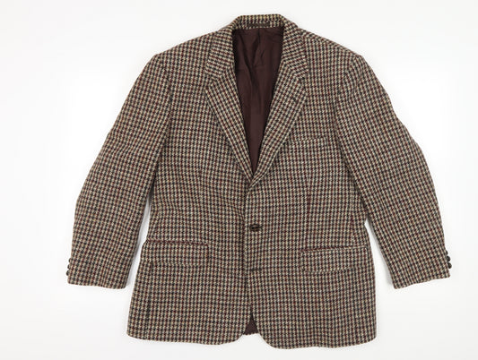 Marks and Spencer 42S Brown Check Wool Blazer