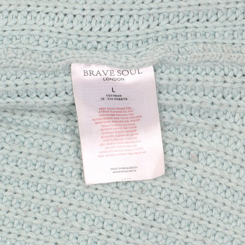 Brave Soul Green Chunky Knit Cardigan L