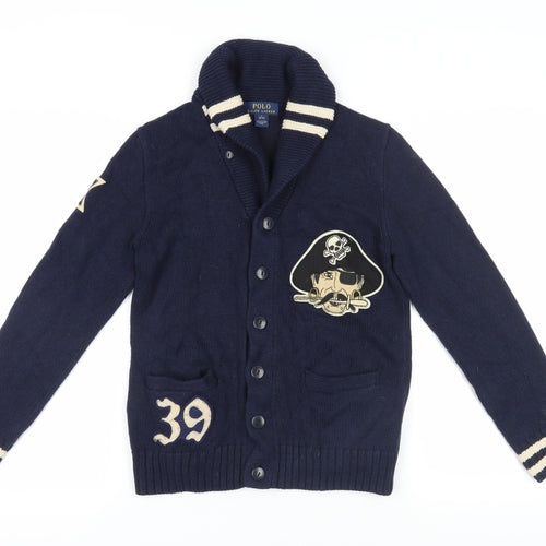 Ralph Lauren Navy Cardigan L Teens Nautical Style