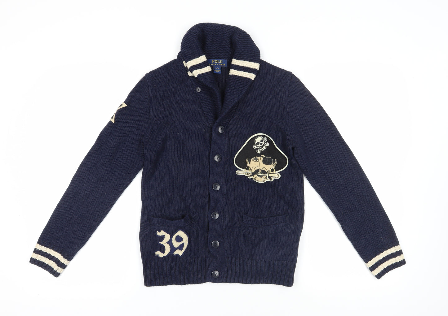 Ralph Lauren Navy Cardigan L Teens Nautical Style