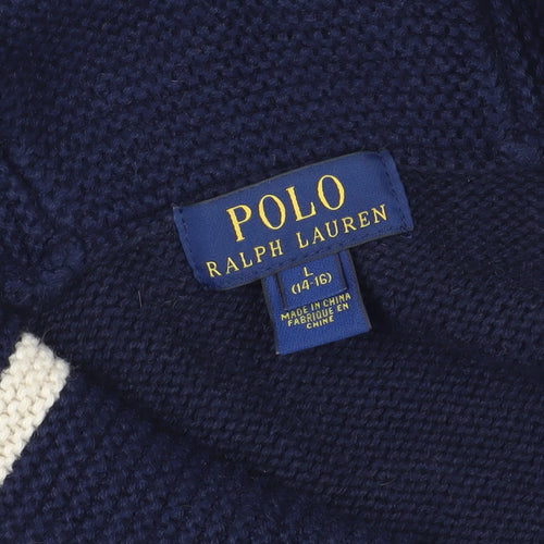Ralph Lauren Navy Cardigan L Teens Nautical Style