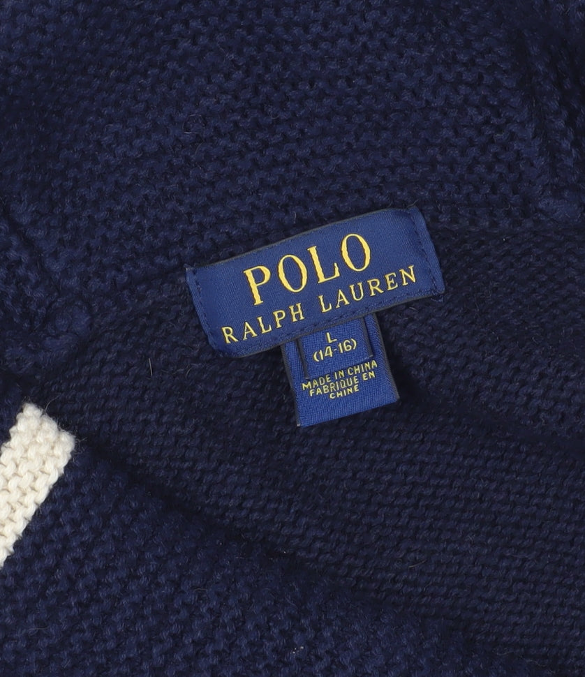 Ralph Lauren Navy Cardigan L Teens Nautical Style