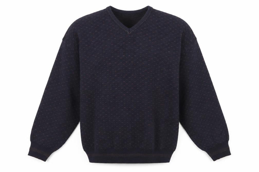 Front view of Preswick & Moore Black V-Neck Pullover XXL Jumper