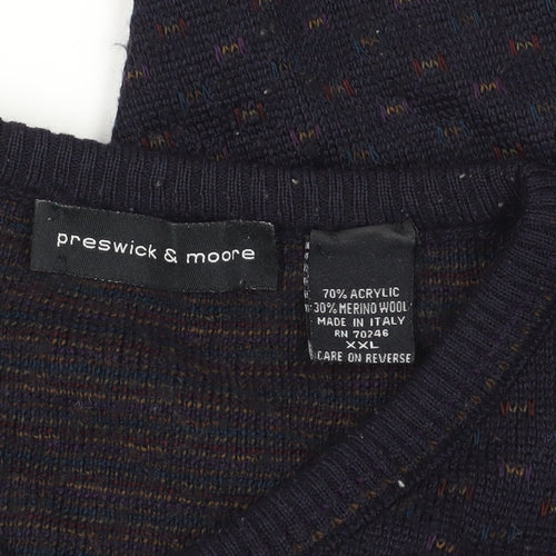 Preswick & Moore Black V-Neck Pullover XXL Jumper