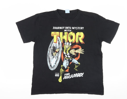 Mens Black XL Thor Marvel T-Shirt