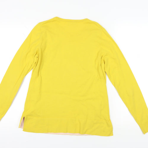 Yellow Cotton Knit Pullover Jumper